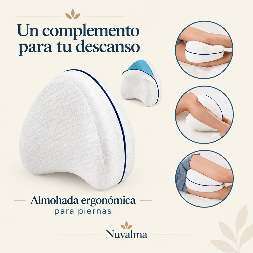 Almohada ergonómica entre las rodillas para alinear piernas y cadera