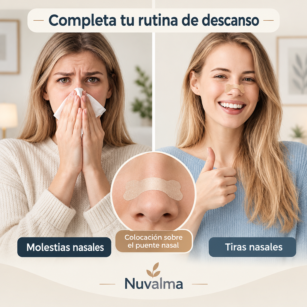 Tiras nasales para respirar mejor por la nariz durante la noche