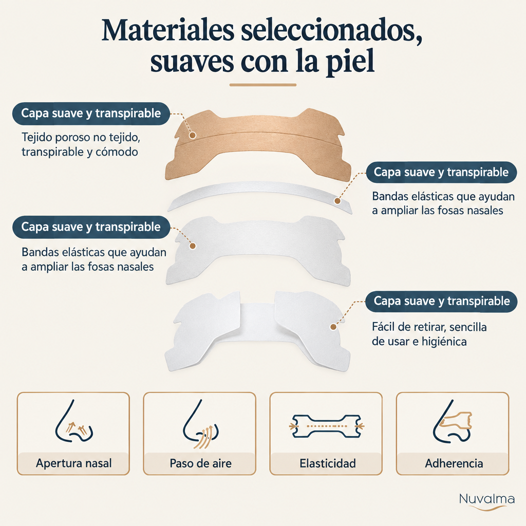 Capas de las tiras nasales para dormir